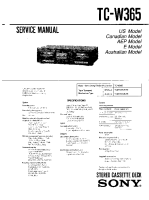 Sony TC-W365 - Service Manual 